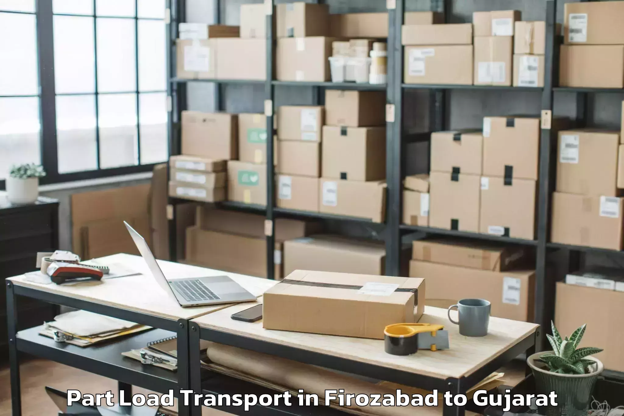 Book Firozabad to Gandevi Part Load Transport Online